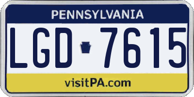 PA license plate LGD7615