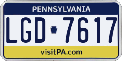 PA license plate LGD7617