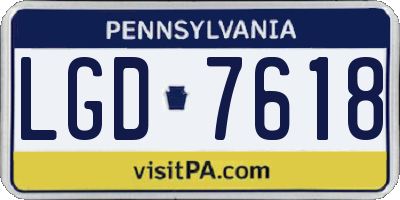 PA license plate LGD7618