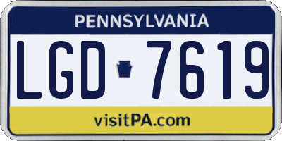 PA license plate LGD7619