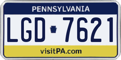 PA license plate LGD7621