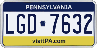 PA license plate LGD7632