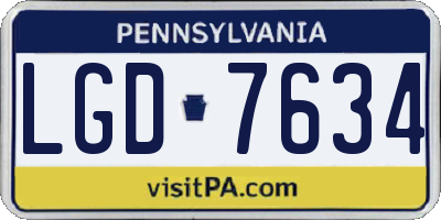 PA license plate LGD7634