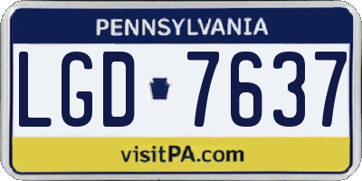 PA license plate LGD7637