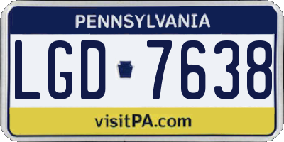 PA license plate LGD7638