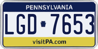 PA license plate LGD7653