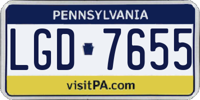PA license plate LGD7655