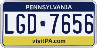 PA license plate LGD7656