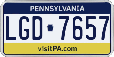 PA license plate LGD7657