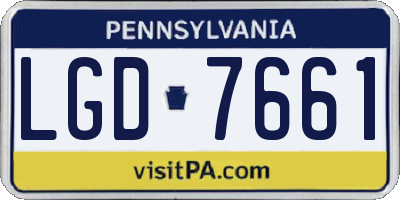 PA license plate LGD7661