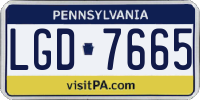 PA license plate LGD7665