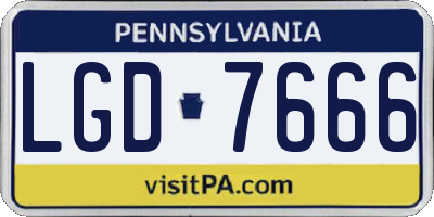 PA license plate LGD7666