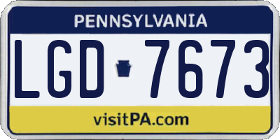PA license plate LGD7673