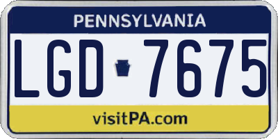 PA license plate LGD7675