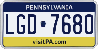 PA license plate LGD7680