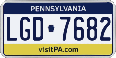 PA license plate LGD7682