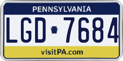 PA license plate LGD7684