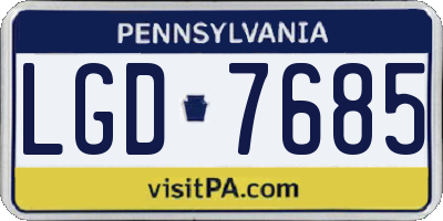 PA license plate LGD7685