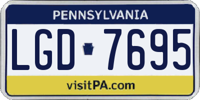 PA license plate LGD7695