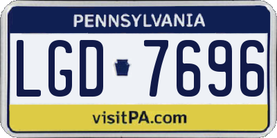 PA license plate LGD7696