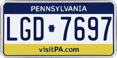 PA license plate LGD7697