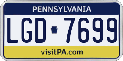 PA license plate LGD7699