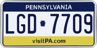 PA license plate LGD7709