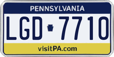 PA license plate LGD7710