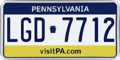 PA license plate LGD7712