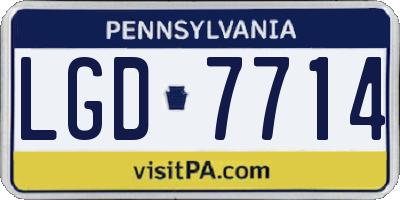 PA license plate LGD7714