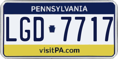 PA license plate LGD7717