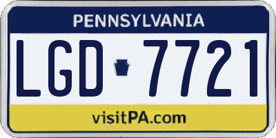 PA license plate LGD7721