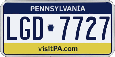 PA license plate LGD7727