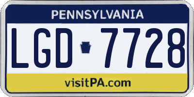 PA license plate LGD7728