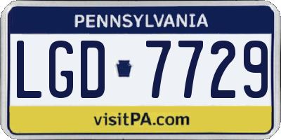 PA license plate LGD7729
