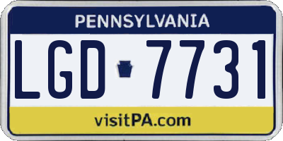 PA license plate LGD7731