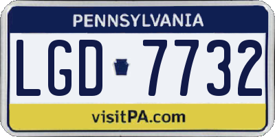PA license plate LGD7732
