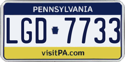 PA license plate LGD7733
