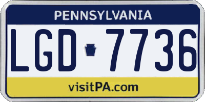 PA license plate LGD7736