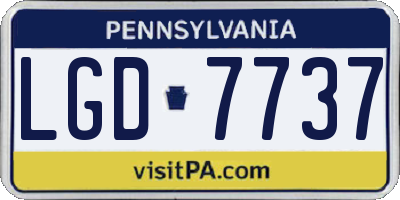 PA license plate LGD7737