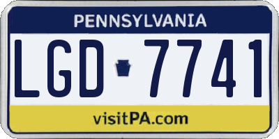 PA license plate LGD7741
