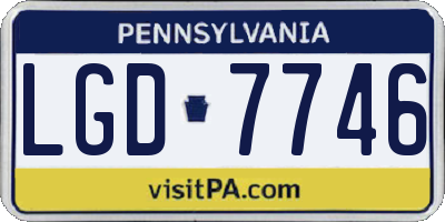 PA license plate LGD7746