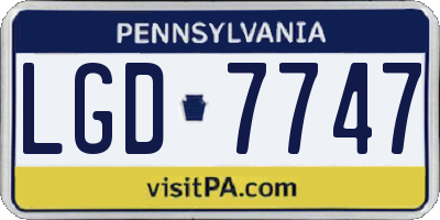 PA license plate LGD7747