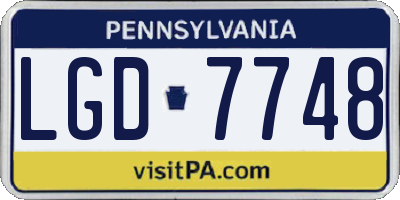 PA license plate LGD7748