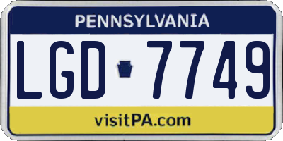 PA license plate LGD7749