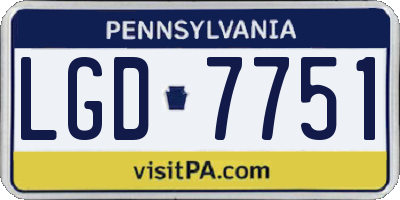 PA license plate LGD7751