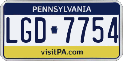 PA license plate LGD7754