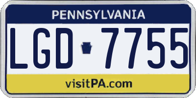 PA license plate LGD7755
