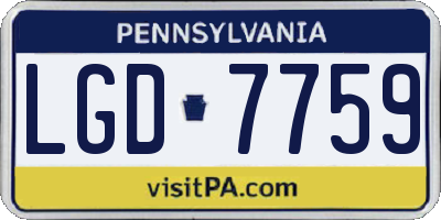 PA license plate LGD7759