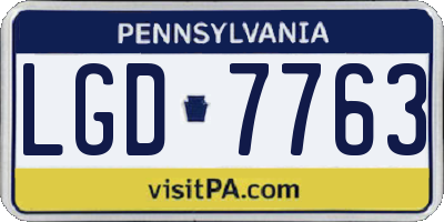 PA license plate LGD7763